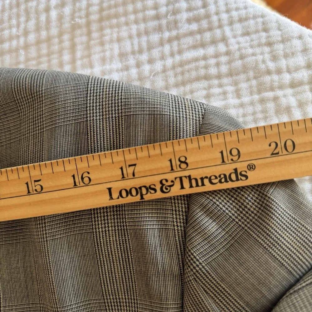 Vintage Cricketeer 2 Piece Suit Mens L Gray Plaid Double Breasted 34x31 USA 90s